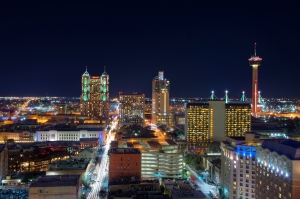 San Antonio at night w lights
